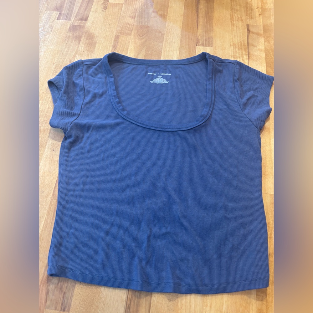 Women’s Scoop Neck Crop Top - Navy - large